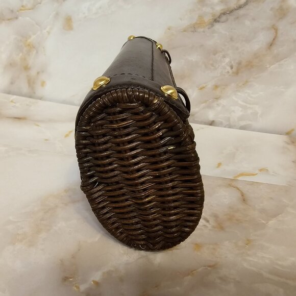 Michael Kors Santorini Wicker/Rattan Leather Clutch - Picture 4 of 10